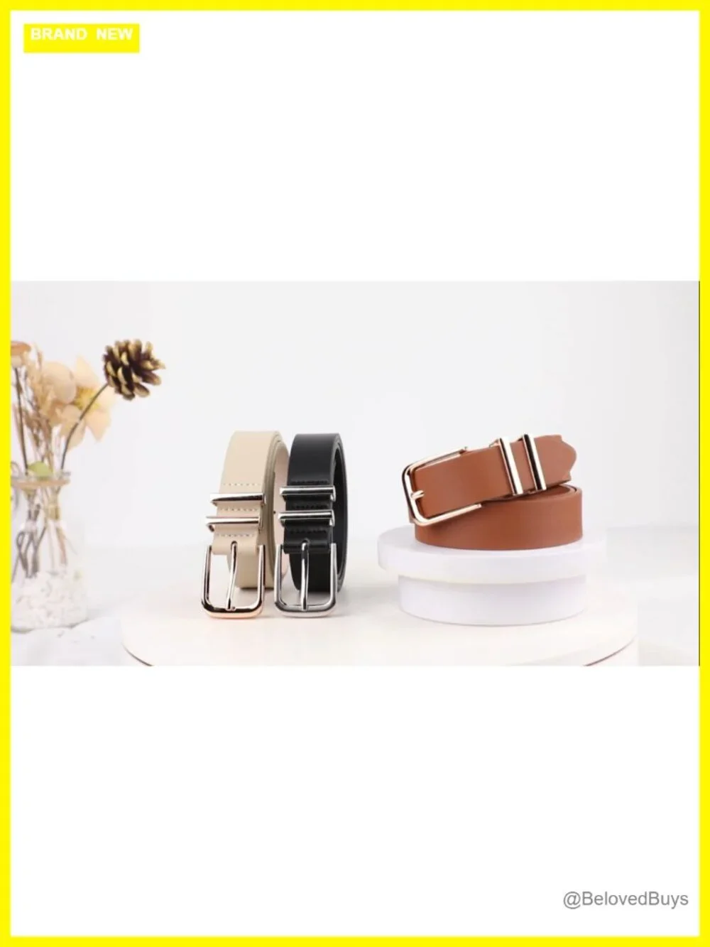 Women's Soft Faux Leather Belt for Jeans Pants Dress with Buckle
